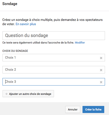 comment créer une fiche sondage ?